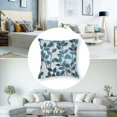 thumbnail image 5 of Acheng  Classical Jacquard Teal Leaf Pattern Square Decorative Throw Pillow Case Cushion Cover,Set of 2(Two Sides Print) 22x22in, 5 of 7