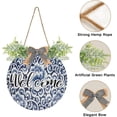 thumbnail image 2 of Coolnut Blue Flower Porcelain Front Door Round, Hanging Welcome Sign, Front Door for Home, Farmhouse, Porch, Wall Hanging, Outdoor Home Decor, 2 of 7