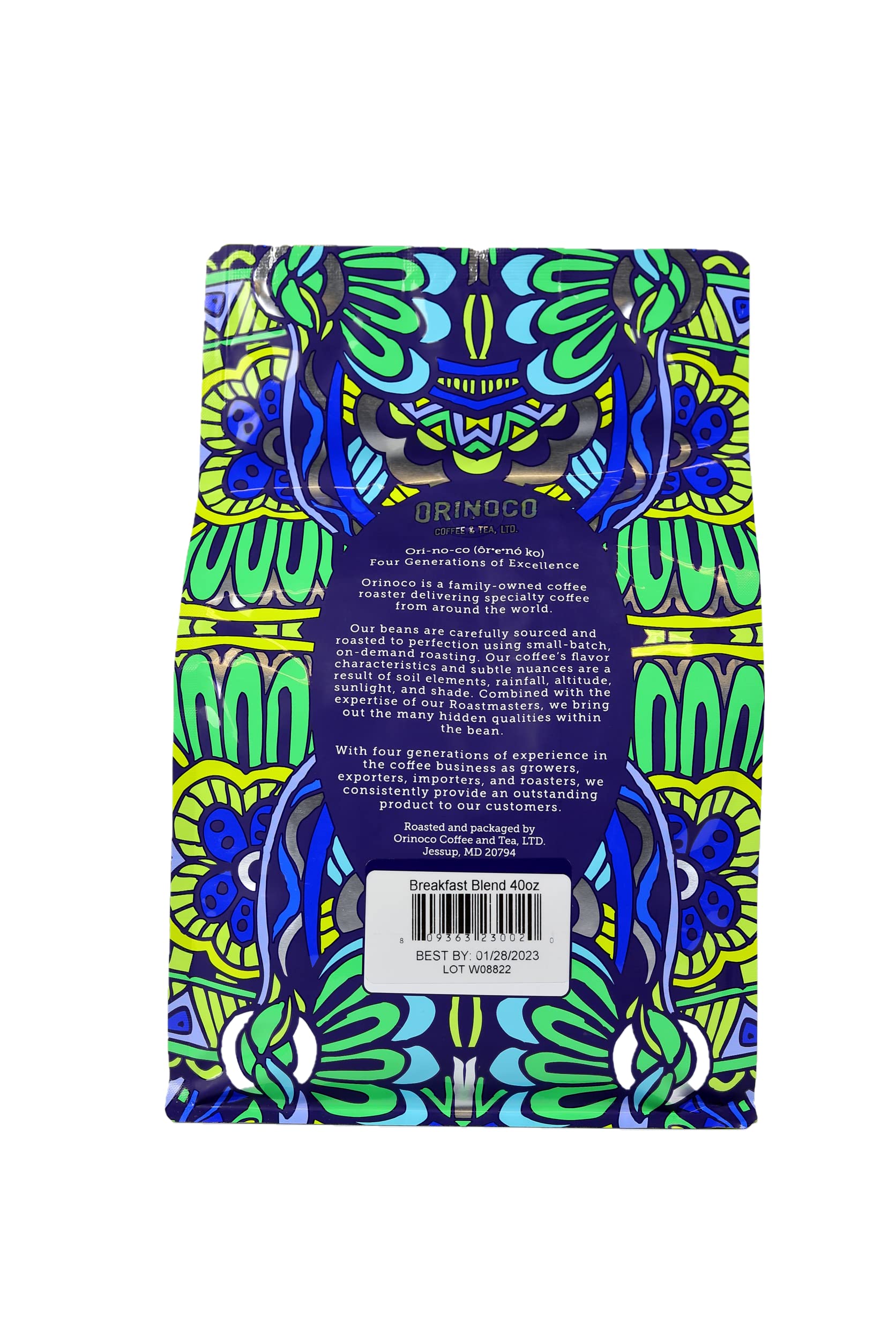 Orinoco Breakfast Blend 2.5lb bag, Medium Roast, Whole Bean Coffee 100% Arabica Beans