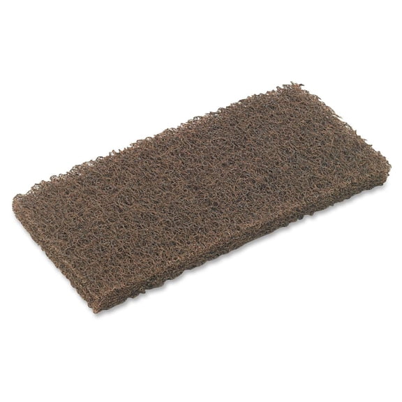 3M Doodlebug Scrub 'n Strip Pad, 4 5/8 x 10, Brown, 5/Carton -MMM08004