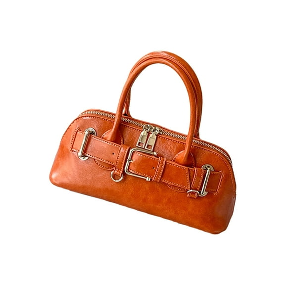 FENOHREFE Women Shoulder Crossbody Bag Stylish Handbag PU Leather Messengers Bag Top Handle Bag Fashion Bowling Bag Shopping Bag