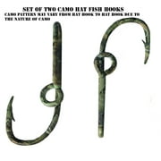 Two Eagle Claw Camo Hat Hook Pin Fish Hook for Hat Camo Fish Hook Money/Tie Clasp - Set of Two Hooks