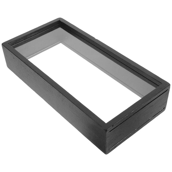 QSTDGVPW Shadow Box Tickets Art Badges with Glass Cover Bouquet Wood Gift Display Case black