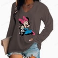 thumbnail image 1 of Women Vintage floral print V-Neck T-Shirt Fashion Casual Women Disney Mickey Mouse Print Long Sleeves Loose Tee Shirt Women TL Gao Jinjia LED, 1 of 2
