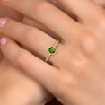 thumbnail image 4 of Gem Stone King 10K Yellow Gold Green Chrome Diopside and Lab Grown Diamond Engagement Ring for Women | 0.79 Cttw | Round 5MM | Gemstone Birthstone | Size 7, 4 of 6