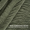 thumbnail image 3 of EVERGRACE Velvet Quilt King Size, Luxury Velvet Bedding Set, Ultra Soft Ruched Quilt Sets, Lightweight Comforter Vintage Textured Bedspread Coverlet with 2 Shams for All Season, Olive Green, 3 of 8