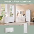thumbnail image 7 of SinCiDo Kitchen Buffet Sideboard Cabinet, 66" Curved Coffee Bar Storage Cabinet with 4 Doors and Shelves for Kitchen, Dining Room, White, 7 of 7