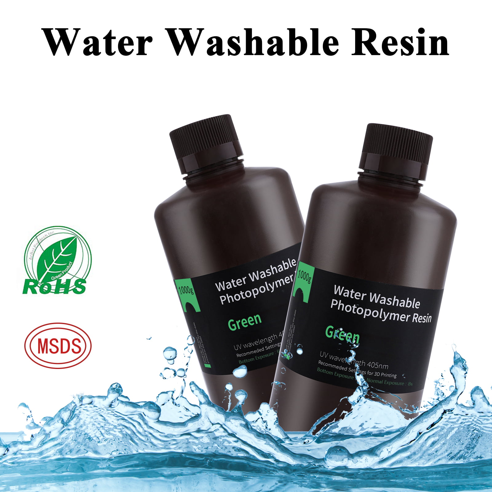  ELEGOO - Résine Water Washable - Noir - 1 kg