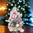 thumbnail image 3 of Snow Flocked Mini Christmas Tree for Tabletop Decor, Pre-Decorated Artificial Xmas Tree with DIY Ornaments, Bows and Decor Balls, Small Festive Tree for Indoor Christmas Decoration and Xmas Gifts, 3 of 6