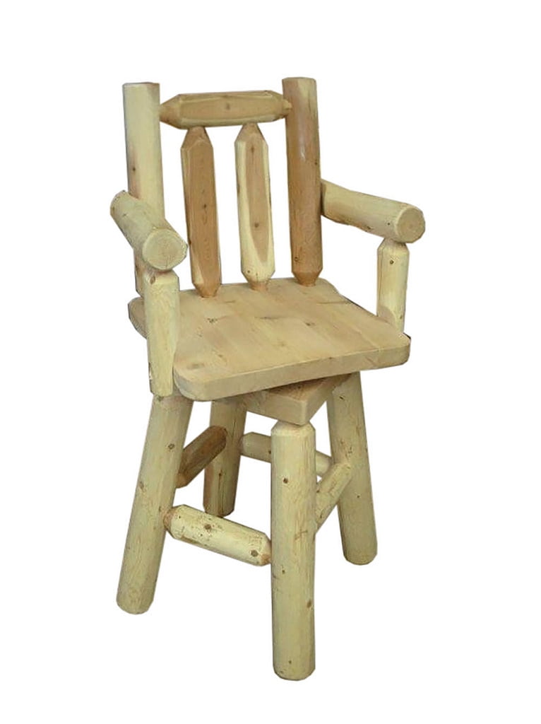 Furniture Barn USA™ White Cedar Bar Stool with Arms