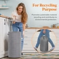 thumbnail image 3 of Lifewit 100L Round Recycling Bin for Kitchen Indoor Home, Large 26 Gallon Recycle Bin with Lid and Reusable Inner Bag, Tall Storage Can for Can Bottle Paper Plastice Glass Stickers, Gray, 3 of 9