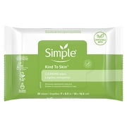 Simple Kind to Skin Facial Wipes Cleansing 25 ct (Pack of 6)