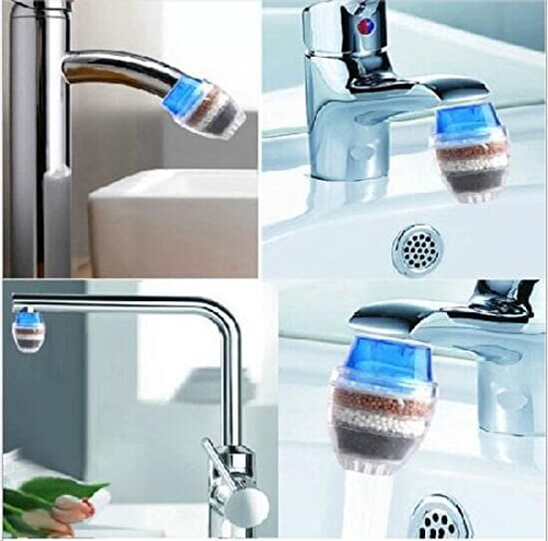 Ibely Faucet Mount Filters Household Home Coconut Carbon Cartridge Faucet Tap Water Clean Purifier Filter（Color Random） 