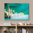thumbnail image 2 of wall26 Canvas Print Wall Art Teal Meditation Spa Flowers Epsom Salt White Flowers Nature Wilderness Photography Realism Rustic Landscape Colorful Multicolor for Living Room, Bedroom, Office - 32&quot, 2 of 5