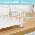 thumbnail image 2 of Dish Drying Rack - Space Saving Dish Rack - Dish Racks for Kitchen Counter with Drainboard,Rustproof Dish Drainer with Removable Utensil Holder,White, 2 of 12