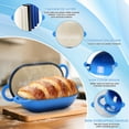 thumbnail image 3 of 2.5qt Enameled Cast Iron Dutch Oven For Sourdough Bread Baking  Safe Pot With Lid Non-stick Blue, 3 of 8