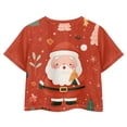 thumbnail image 2 of Uourmeti Christmas Snowman Tree Athletic Short Sleeve T-Shirt Kids Summer Cute Short Crew Neck Pullover Casual Soft Crop Top for Girls 5-14Y, 2 of 6