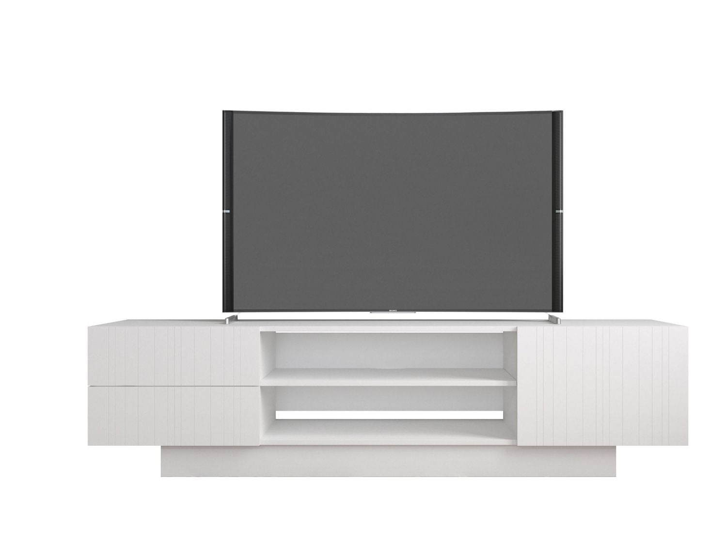 Nexera Marble 72 inch TV Stand, White