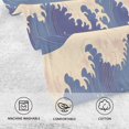 thumbnail image 5 of Yayeee 100% Cotton Hand Towels for Bathroom 16" x 28" Soft Absorbent Kitchen Towel, Blue Wave Pattern, 5 of 7