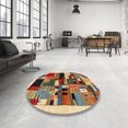 thumbnail image 4 of Ahgly Company Machine Washable Indoor Rectangle Contemporary Dark Sienna Brown Area Rugs, 8' x 12', 4 of 7