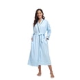 thumbnail image 3 of MAYFISH Women's 100% Cotton Robes Lightweight Kimono Long Soft Bathrobe for Women with Pockets(LightBlue,XL), 3 of 6
