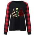 thumbnail image 6 of Tbopshirt Womens Hoodless Sweatshirts,Plus Size Essential Crewneck Sweatshirts Long Sleeve Plaid Christmas Print Splicing Round Neck Pullover T-Shirt Tops, 6 of 9