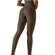 Timegard Workout Leggings for Women High Waist Belly Control Yoga Pant Butt Lifting Solid Color Sports Trousers