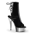 thumbnail image 2 of *6" Heel, 1 3/4" Chrome Plated PF Open Toe/Heel Ankle Boot - Blk Pat/Slv Chrome, 8, 2 of 2