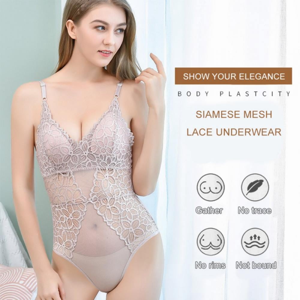 Womens One Piece Lingerie Deep V Teddy Sexy Lace Bodysuit