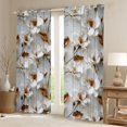 thumbnail image 2 of jejeloiu Countryside Flower Curtains Pack of 2 (42x84 Each),Gray Brown Curtains Blackout For Men Women, 2 of 6