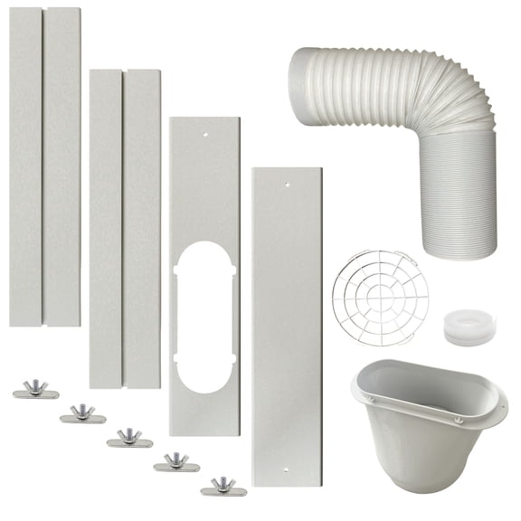 Portable AC Window Vent Kit, Sliding Window AC Seal Kit 5.9" Exhaust Hose