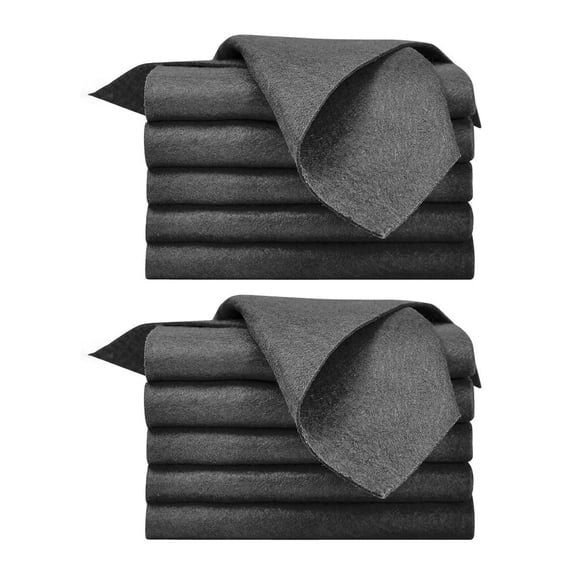LShunze Microfiber Cleaning Cloth 10 Pack, 11.81*11.81in Microfiber Towels for Cars, Ultra Absorbent Car Washing Cloth, Lint Free Streak Free Cleaning Rags for Car, Kitchen, and Window (Grey)
