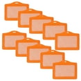 thumbnail image 2 of 10 Pièces ID Badges Porte-Cartes d'Identification en Cuir PU Badge Orange, 2 of 8