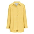 thumbnail image 3 of Puntoco Moda Mujer Botón Casual Cuello vuelto Manga larga+Cintura elástica Conjunto de pantalón Liquidación Puntoco Puntoco-3344, 3 of 5