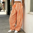 thumbnail image 2 of Cfrylhy Womens Striped Jeans Wide Leg Baggy Denim Pants Trendy Casual Trousers with Pockets, 2 of 7