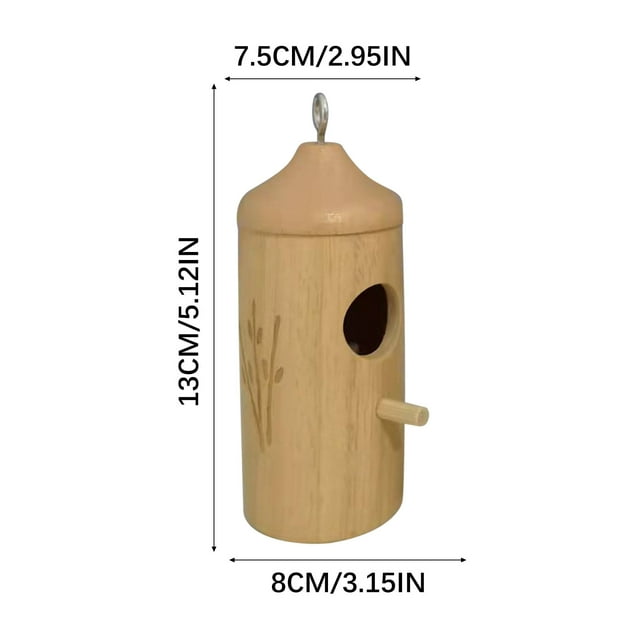 Comedero colgante de madera para pájaros, para jardín al aire libre, para colibríes