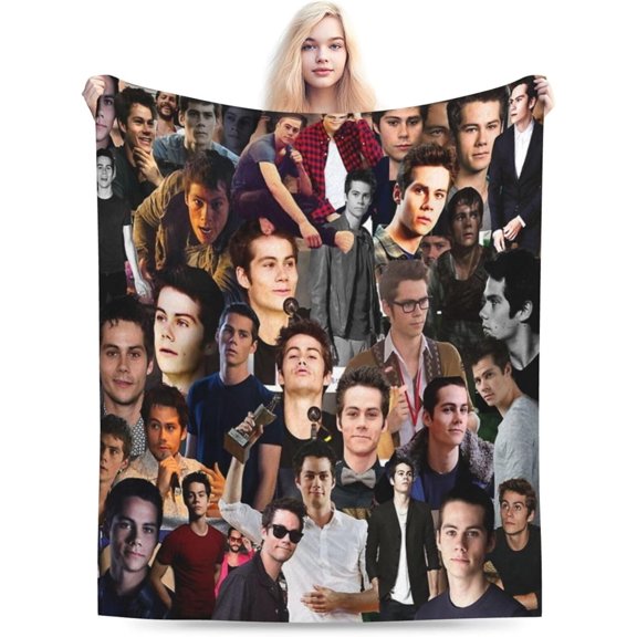 Dylan Actors O''Brien Blanket Throw Blanket Soft Microfiber Blankets for Living Room Couch Sofa Bedroom 60""x50"", Black