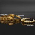 thumbnail image 2 of Pulsera tejida con corona de bolas de circonio personalizada Pulsera de acero inoxidable con caracteres romanos Pulsera de acero de titanio para hombre negra, 2 of 5