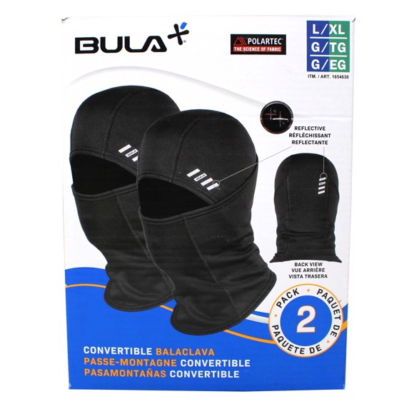 Bula Polartec Convertible Balaclava L/XL Black 2 Pack
