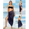 thumbnail image 4 of HAPPY BAY Summer Beachwear Sarong for Women Coverups Wraps Beach Chiffon Long Bathing Suit Wraps Tie Bikini Swim Cover up Sheer Sarong One Size Plain, Dark Blue, 4 of 5
