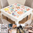 thumbnail image 6 of Decorative Floral Design Rubber Game Mat, 31.5 Inch Square Large Mahjong Table Pad with Anti-Slip Grip and Quiet Playing Area for Tiles and Cards, 6 of 7