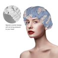 thumbnail image 4 of Kdxio Cute Fat Cat Print Shower Cap for Women,Elastic and Reusable,Double Waterproof Layers Bathing Hat, 4 of 9