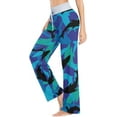 thumbnail image 3 of FREEAMG Womens Foal Comfy Drawstring Lounge Pajama Pants High-Waist Wide Leg Sleepwear Bottom, 3 of 6