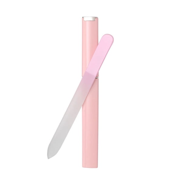 Ombre Glass Nail File, Pink - Double Sided Etched Glass Nail File with Case, Professional Manicure Tool, Nail File Easter Mother'S Day Nail