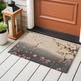 thumbnail image 4 of Entryway Rug 2'x3', Chinese Ink Painting Small Rug for Kitchen Bathroom Door Mat Indoor Entrance, Pink Peach Blossom Branches Non-Slip Area Rugs Floor Mats Carpet Front Door Rugs, 4 of 8