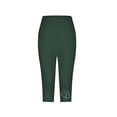 thumbnail image 5 of MLQIDK Army Green Crop Capri Pants for Women Crop Capris Elastic Waist Knee Length Pedal Pushers Dressy Casual Pedal Pushers with Pockets Army Green XL, 5 of 5