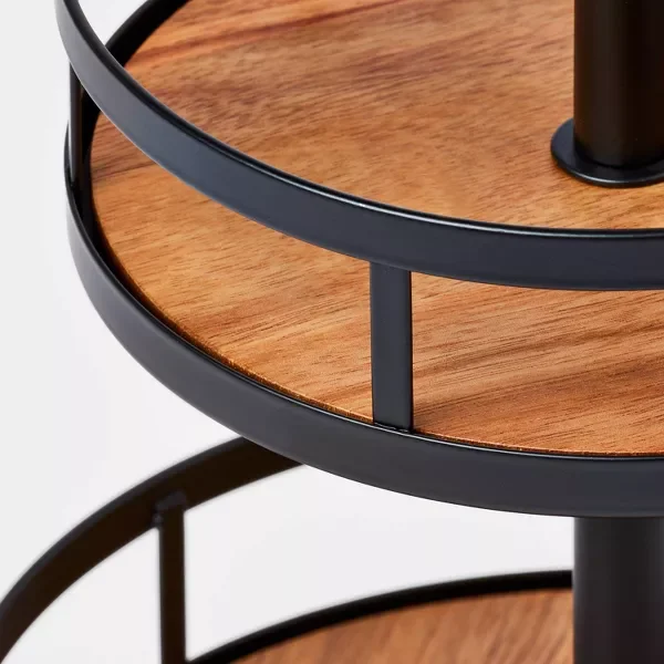 Wood 2 Tier Round Spice Rack Threshold