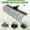 thumbnail image 1 of GloryStar 60 Inch Landscape Rake, 3-Point Attach Rock Rake, Fits 2" Receiver with 360° Rotation, Tow-Behind Garden Tool for Compact Tractors**, 1 of 6