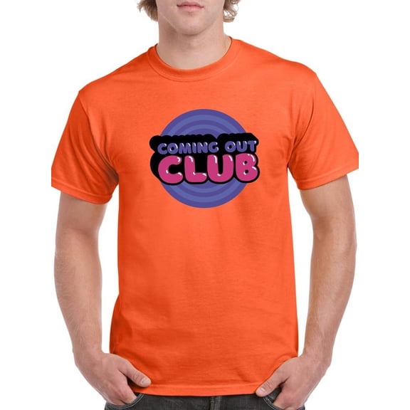 Coming Out Club Bubblegum Text T-Shirt Men -Smartprints Designs, Male x-Large