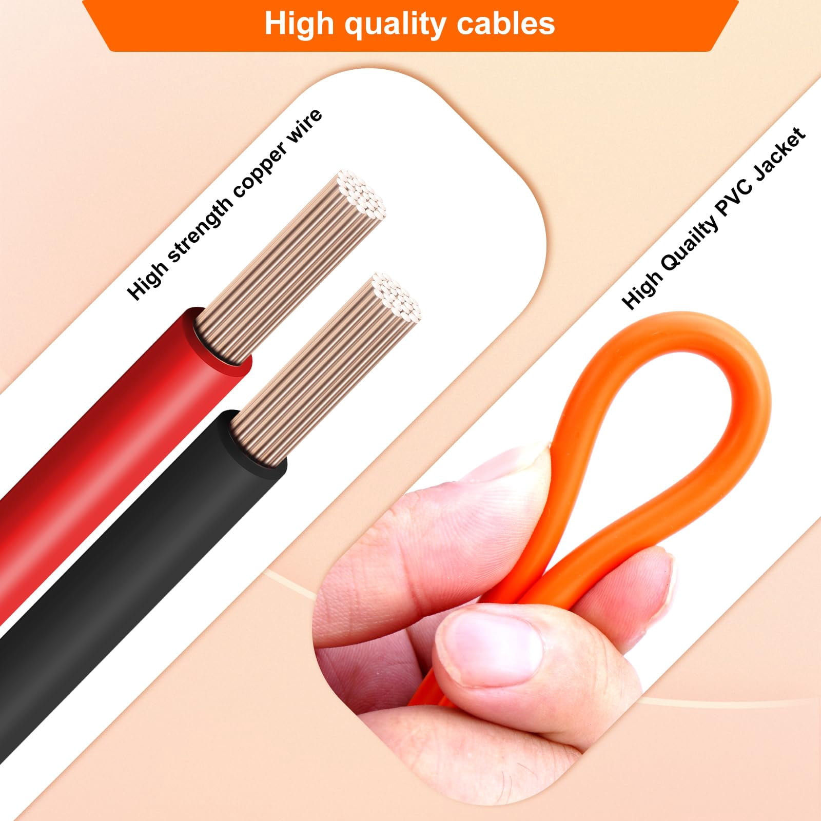 QIANJIA 14AWG 12V/24V Car Charger Cable for Jackery Portable Power Station,10FT/3M 15A Fast Charging Cord with DC7909 & DC8020 Plug Adapter - UL-Certified for RV, Truck, Fridge, Power Station